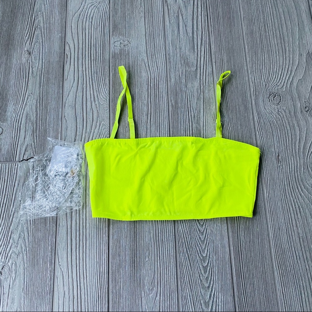 American Apparel neon yellow crop tank